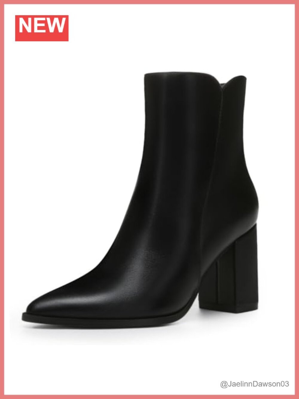 Athlefit Women's Chunky High Heel Pointed Toe Ankle Booties